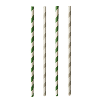 Papstar 25 Trinkhalme, Papier &Oslash; 6 mm x 20 cm farbig sortiert "Stripes"