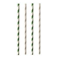 Papstar 25 Trinkhalme, Papier &Oslash; 6 mm x 20 cm farbig sortiert "Stripes"
