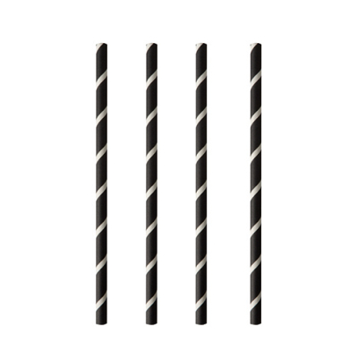 Papstar 100 Shake-Halme, Papier &Oslash; 8 mm x 20 cm schwarz/weiss "Stripes"