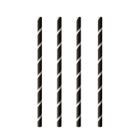 Papstar 100 Shake-Halme, Papier &Oslash; 8 mm x 20 cm schwarz/weiss "Stripes"