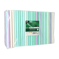 Papstar 200 Bubble Tea Halme Papier &Oslash; 12 mm x 20 cm farbig sortiert