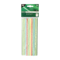 Papstar 25 Trinkhalme, Papier &Oslash; 6 mm x 20 cm farbig sortiert "Zig-Zag"