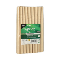 Papstar 100 Trinkhalme Papier "pure" &Oslash; 6 mm x 20 cm braun flexibel