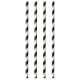 Papstar 100 Trinkhalme, Papier &Oslash; 6 mm x 29 cm schwarz/weiss "Stripes"