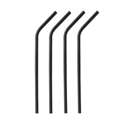 Papstar 100 Trinkhalme, Papier &Oslash; 6 mm x 22 cm schwarz flexibel