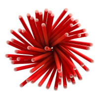 Papstar 135 Shake-Halme, Papier &Oslash; 8 mm x 25 cm rot