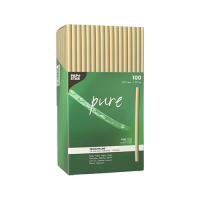 Papstar 100 Trinkhalme Schilf "pure" &Oslash; 7 mm x 20 cm