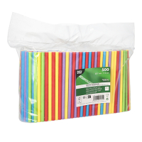 Papstar 500 Cocktail Trinkhalme, Papier &Oslash; 7 mm x 15 cm farbig sortiert