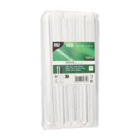 Papstar 100 Trinkhalme, Papier &Oslash; 6 mm x 20 cm schwarz einzeln geh&uuml;llt