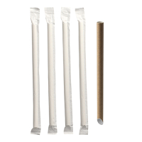 Papstar 200 Bubble Tea Halme Papier "pure" &Oslash; 12 mm x 20 cm braun einzeln geh&uuml;llt, einseitig spitz