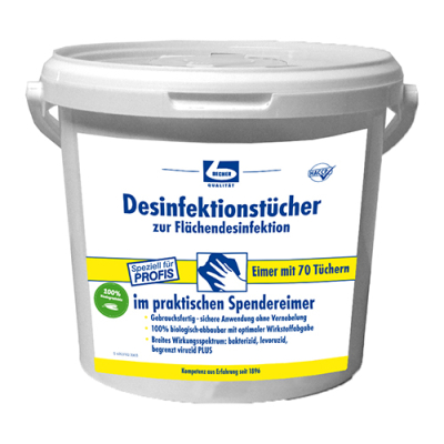 70 &quot;PCCP1035&quot; Desinfektionst&uuml;cher 29 cm x 30 cm weiss zur Fl&auml;chendesinfektion
