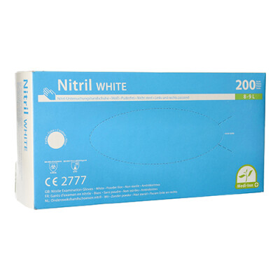 200 Medi-Inn&reg; Handschuhe, Nitril puderfrei "White" weiss Gr&ouml;&szlig;e L