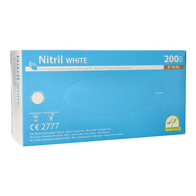 200 Medi-Inn&reg; Handschuhe, Nitril puderfrei "White" weiss Gr&ouml;&szlig;e XL