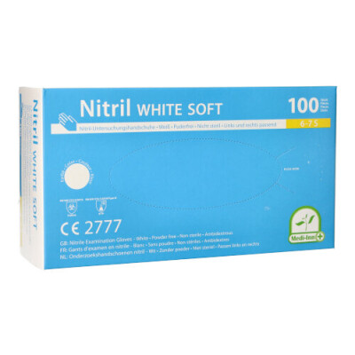 100 Medi-Inn&reg; Handschuhe Nitril puderfrei "White Soft" weiss Gr&ouml;&szlig;e S