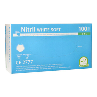 100 Medi-Inn&reg; Handschuhe Nitril puderfrei "White Soft" weiss Gr&ouml;&szlig;e L