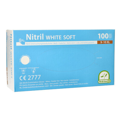 100 Medi-Inn&reg; Handschuhe Nitril puderfrei "White Soft" weiss Gr&ouml;&szlig;e XL