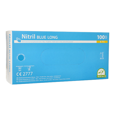 100 Medi-Inn&reg; Handschuhe Nitril puderfrei "Long" blau Gr&ouml;&szlig;e S