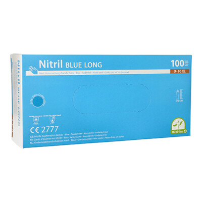100 Medi-Inn&reg; Handschuhe Nitril puderfrei "Long" blau Gr&ouml;&szlig;e XL