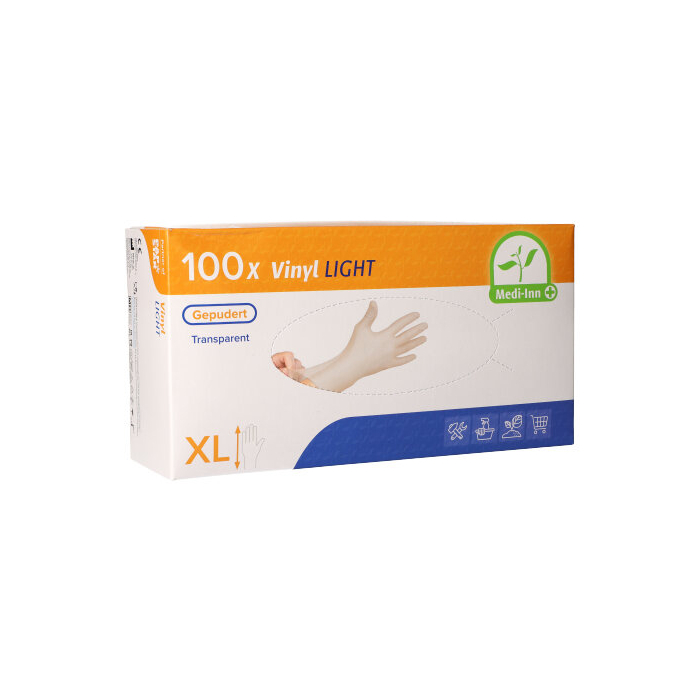 100 "Medi-Inn PS" Handschuhe, Vinyl gepudert "Light" transparent Gre XL  - Schumann-Shop