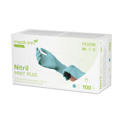 100 Medi-Inn&reg; Classic Handschuhe, Nitril puderfrei mint "Nitril Mint Plus" Gr&ouml;&szlig;e XS