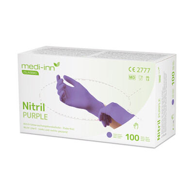 100 &quot;Medi-Inn&Acirc;&reg; Classic&quot; Handschuhe, Nitril puderfrei lila &quot;Nitril Purple&quot; Gr&ouml;&szlig;e S