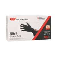 100 &quot;WORK-INN/PS&quot; Handschuhe, Nitril puderfrei &quot;Black Soft&quot; schwarz Gr&ouml;&szlig;e S