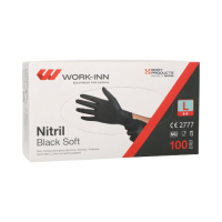 100 &quot;WORK-INN/PS&quot; Handschuhe, Nitril puderfrei &quot;Black Soft&quot; schwarz Gr&ouml;&szlig;e L