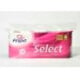 8 Rollen Toilettenpapier, 4-lagiges Tissue &Oslash; 12 cm &Acirc;&middot; 13,8 cm x 9,8 cm hochweiss &quot;Select&quot; 160 Blatt