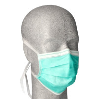 50 Medi-Inn&reg; Mundschutz Type IIR 3-lagig 9 cm x 17,5 cm gr&uuml;n mit Nasenb&uuml;gel, zum Binden