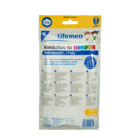 10 &quot;Lifemed&quot; Kinder-Mundschutz 3-lagig 9,5 cm x 14,5 cm farbig sortiert mit Nasenb&uuml;gel