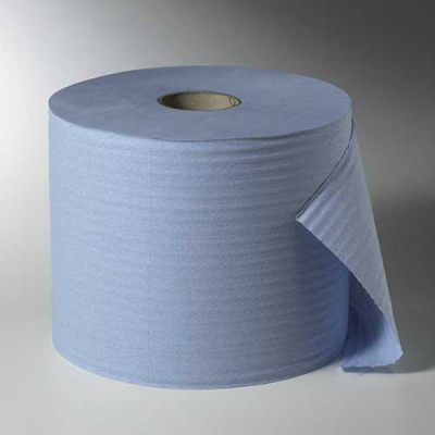 2 Rollen Putzrollen, 2-lagig &Oslash; 29 cm x 38 cm x 22 cm blau 1.000 Abrisse, H&uuml;lse &Oslash; 7 cm