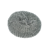10 Topfreiniger, Draht rund &Oslash; 13 cm x 4,5 cm silber , kratzend
