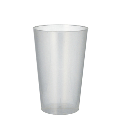 50 Mehrweg-Trinkbecher PP 0,4 l &Oslash; 8,6 cm x 13 cm transluzent unzerbrechlich