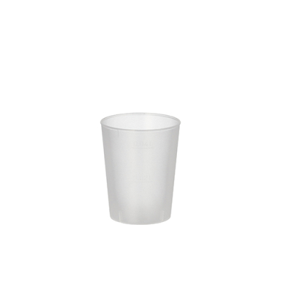 20 Mehrweg-Gl&auml;ser f&uuml;r Schnaps PP 4 cl &Oslash; 4,3 cm x 5,2 cm satiniert, unzerbrechlich
