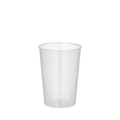 20 Mehrweg-Trinkbecher PP 0,1 l &Oslash; 5,2 cm x 7,4 cm transluzent unzerbrechlich
