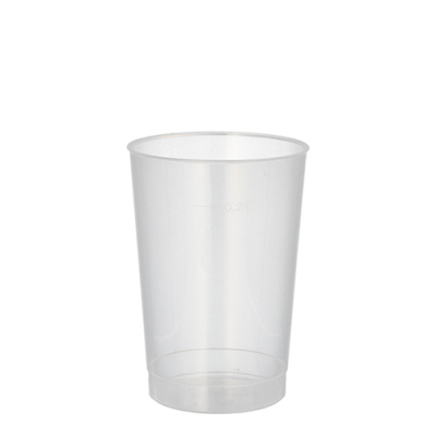 10 Mehrweg-Trinkbecher PP 0,2 l &Oslash; 6,8 cm x 9,8 cm transluzent unzerbrechlich