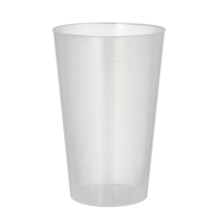 10 Mehrweg-Trinkbecher PP 0,4 l &Oslash; 8,6 cm x 13 cm transluzent unzerbrechlich