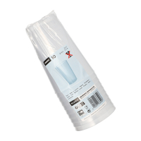 10 Mehrweg-Trinkbecher PP 0,4 l &Oslash; 8,6 cm x 13 cm transluzent unzerbrechlich