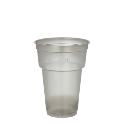 50 Mehrweg-Trinkbecher PP 0,2 l &Oslash; 7,8 cm x 10,4 cm grau