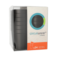 24 "Circulware by Haval" Mehrweg-Trinkbecher PP rund 0,3 l &Oslash; 8 cm x 10 cm schwarz