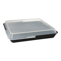 12 &quot;Circulware by Haval&quot; Mehrweg-Schalen Mix &amp; Match eckig 2,9 cm x 23,4 cm x 23,4 cm schwarz