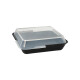 24 &quot;Circulware by Haval&quot; Mehrweg-Schalen Mix &amp; Match eckig 3 cm x 15,6 cm x 11,7 cm schwarz