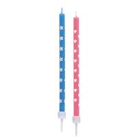 Papstar 12 Geburtstagskerzen 10 cm farbig sortiert mit Halter