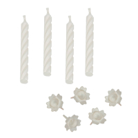 Papstar 24 Geburtstagskerzen mit Halter 6 cm weiss