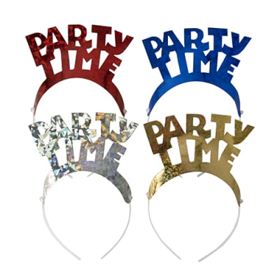 Papstar 4 Haarreifen farbig sortiert &quot;Party Time&quot; &quot;Metallic&quot;