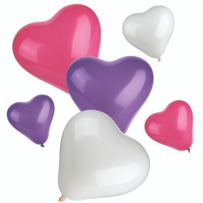 Papstar 12 Luftballons farbig sortiert &quot;Heart&quot; small + medium