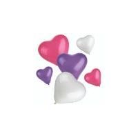 12 Luftballons farbig sortiert &quot;Heart&quot; small +...