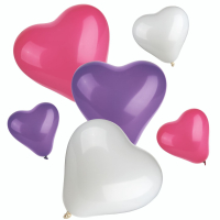 12 Luftballons farbig sortiert &quot;Heart&quot; small +...