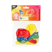 Papstar 6 Zahlenluftballons &Oslash; 25 cm farbig sortiert &quot;1&quot;