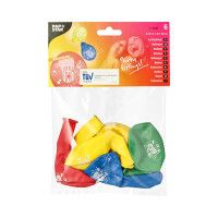 Papstar 6 Zahlenluftballons &Oslash; 25 cm farbig sortiert &quot;5&quot;